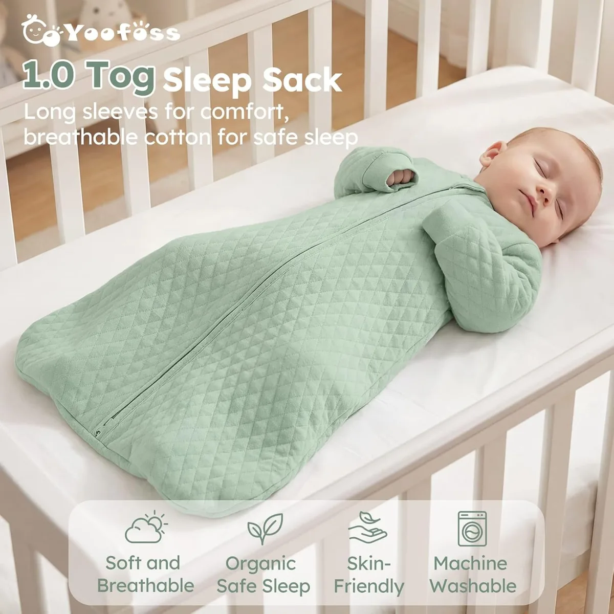 Organic Cotton Sleep Sack 1.0 TOG image 2